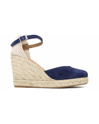 ALPARGATA VALENCIANA CON CUÑA Y HEBILLA EN ANTE