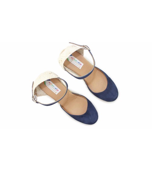 ALPARGATA VALENCIANA CON CUÑA Y HEBILLA EN ANTE
