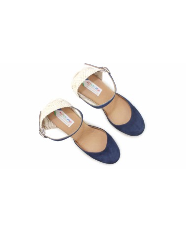 ALPARGATA VALENCIANA CON CUÑA Y HEBILLA EN ANTE