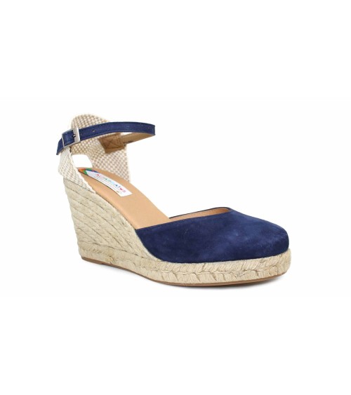 VALENCIAN ESPADRILLE WITH WEDGE AND BUCKLE IN SUEDE