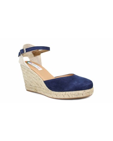 VALENCIAN ESPADRILLE WITH WEDGE AND BUCKLE IN SUEDE