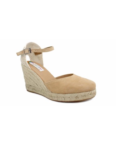 VALENCIAN ESPADRILLE WITH WEDGE AND BUCKLE IN SUEDE
