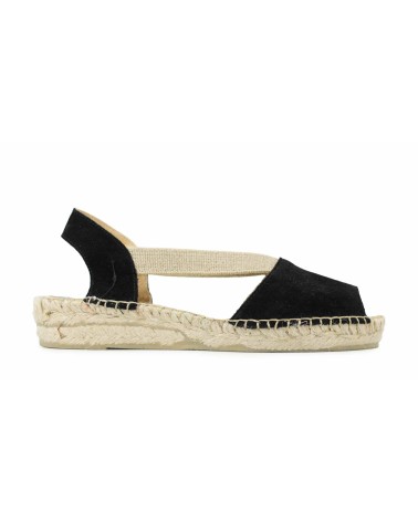 ESPADRILLE OUVERTE AVEC ÉLASTIQUES EN DAIM