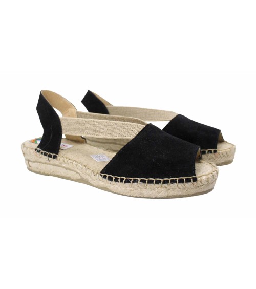 ESPADRILLE OUVERTE AVEC ÉLASTIQUES EN DAIM