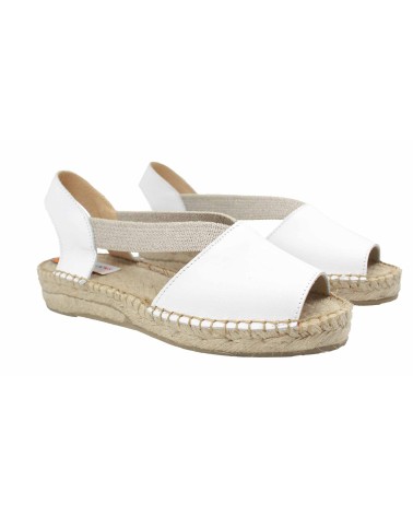 ALPARGATA ABIERTA CON ELÁSTICOS EN PIEL