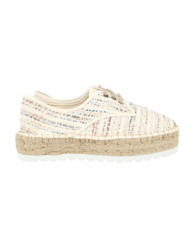 ESPADRILLE FERMÉE AVEC CORDONS EN TISSU BRILLANT