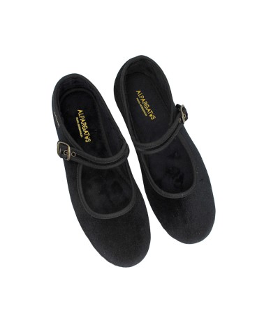 SAPATOS MARYER DE VELUDO COM FIVELA