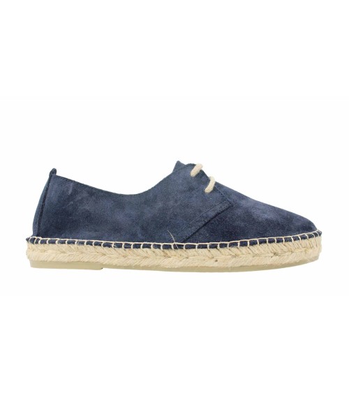 FLAT ESPADRILLE WITH LACES IN SUEDE