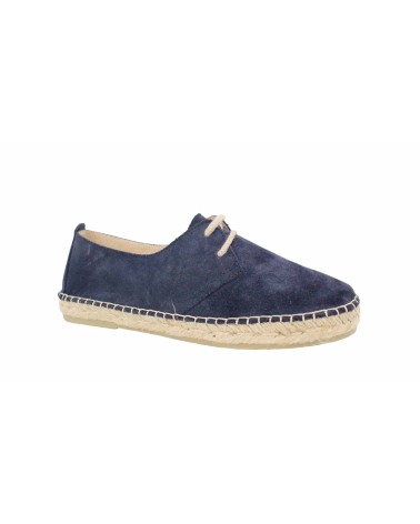 FLAT ESPADRILLE WITH LACES IN SUEDE