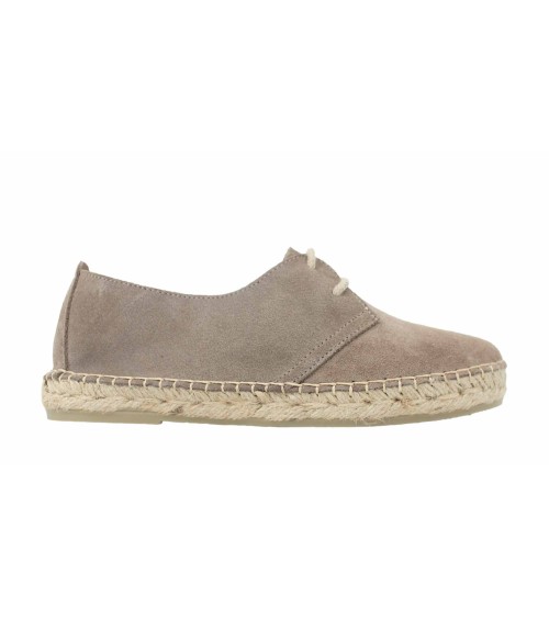 FLAT ESPADRILLE WITH LACES IN SUEDE