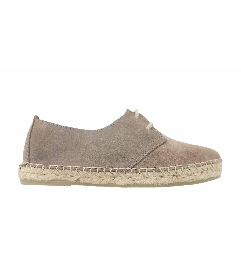 FLAT ESPADRILLE WITH LACES IN SUEDE