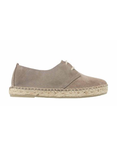 FLAT ESPADRILLE WITH LACES IN SUEDE